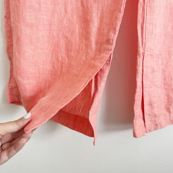 ATHLETA Retreat Linen Wide Leg Pants Peach Sunset 16 - Picture 8 of 12